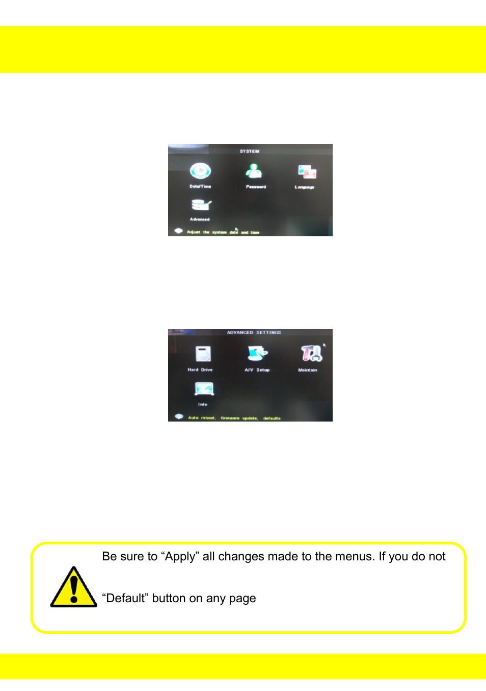 Chapter 12 system menu | Night Owl BUL-84500 User Manual | Page 25 / 126