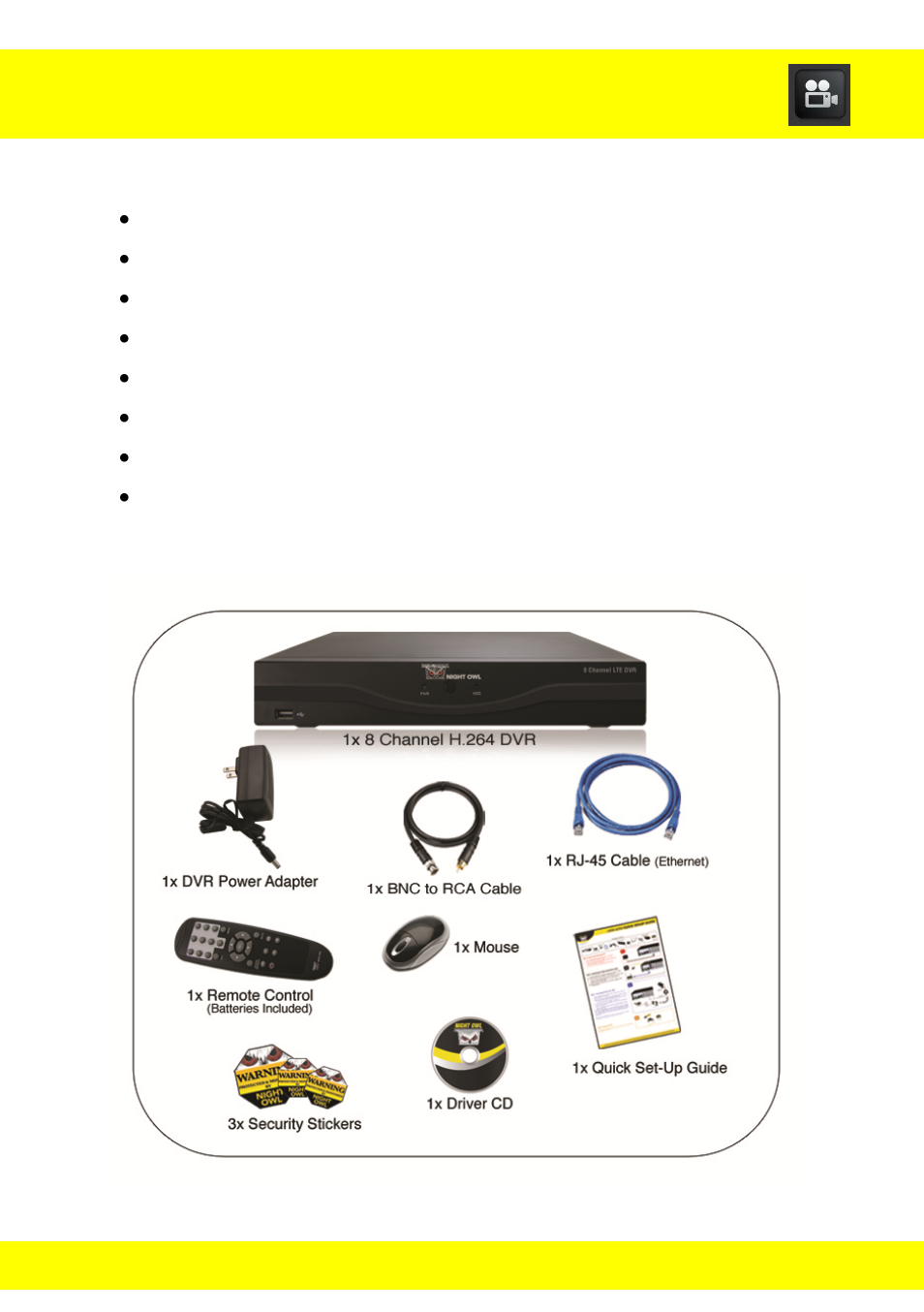 Chapter 2 package contents | Night Owl BUL-84500 User Manual | Page 7 / 126