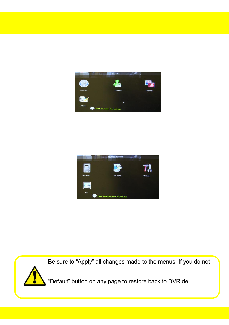 Chapter 12 system menu | Night Owl LTE-168500 User Manual | Page 25 / 124