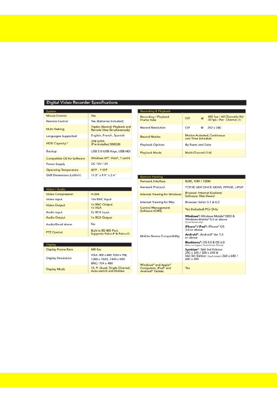Chapter 24 specifications of dvr | Night Owl STA-168 User Manual | Page 119 / 124