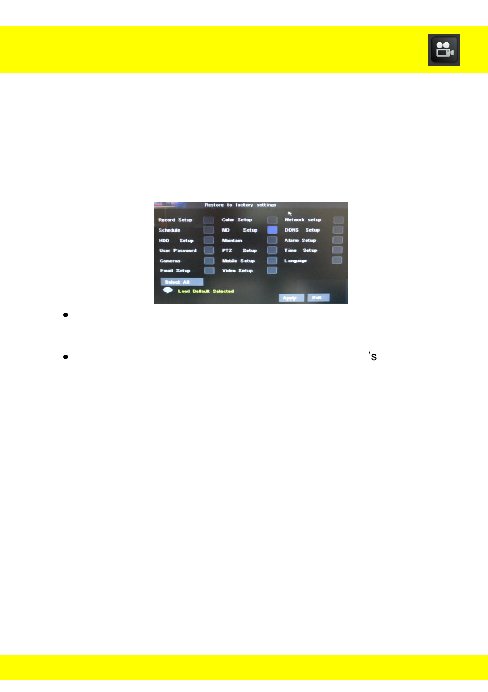 Chapter 12 system menu | Night Owl STA-168 User Manual | Page 35 / 124