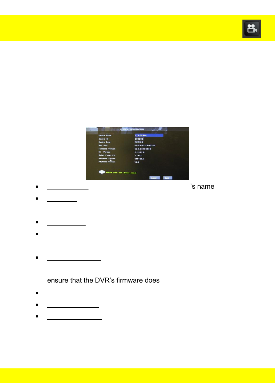 Chapter 12 system menu | Night Owl STA-168 User Manual | Page 38 / 124