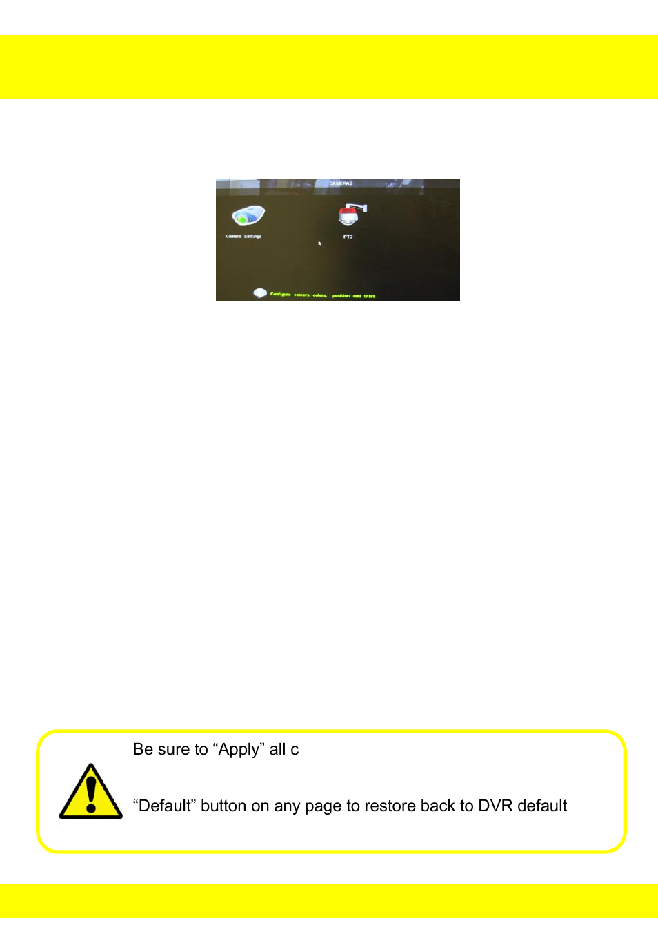 Chapter 16 camera menu | Night Owl STA-168 User Manual | Page 49 / 124