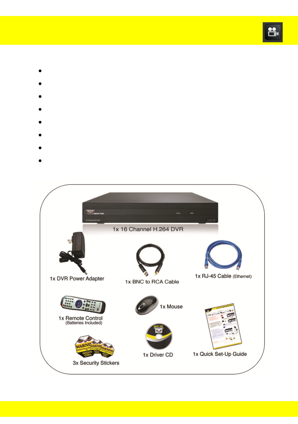 Chapter 2 package contents | Night Owl STA-168 User Manual | Page 7 / 124