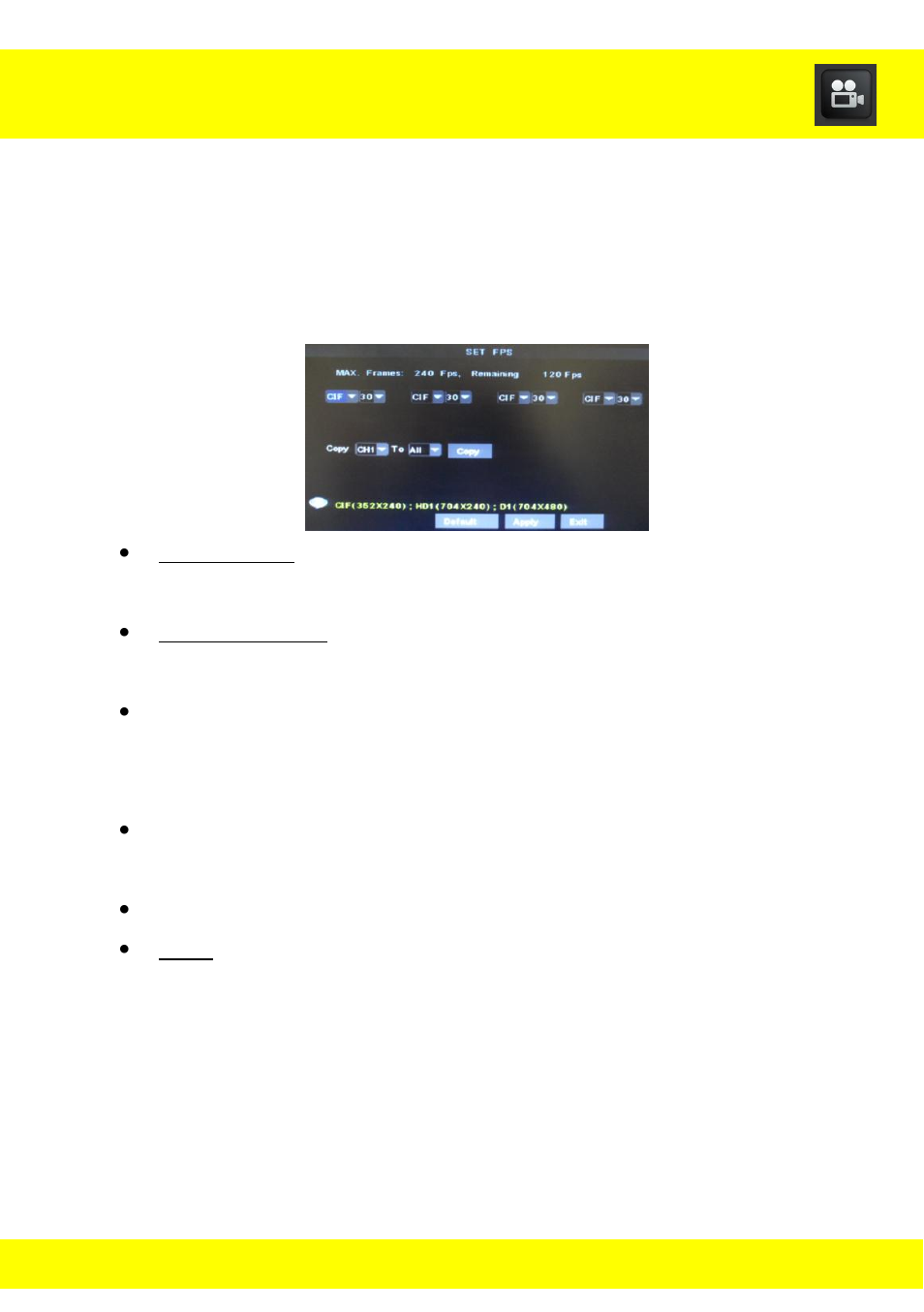 Chapter 13 record functions menu | Night Owl LTE-44500 User Manual | Page 42 / 126