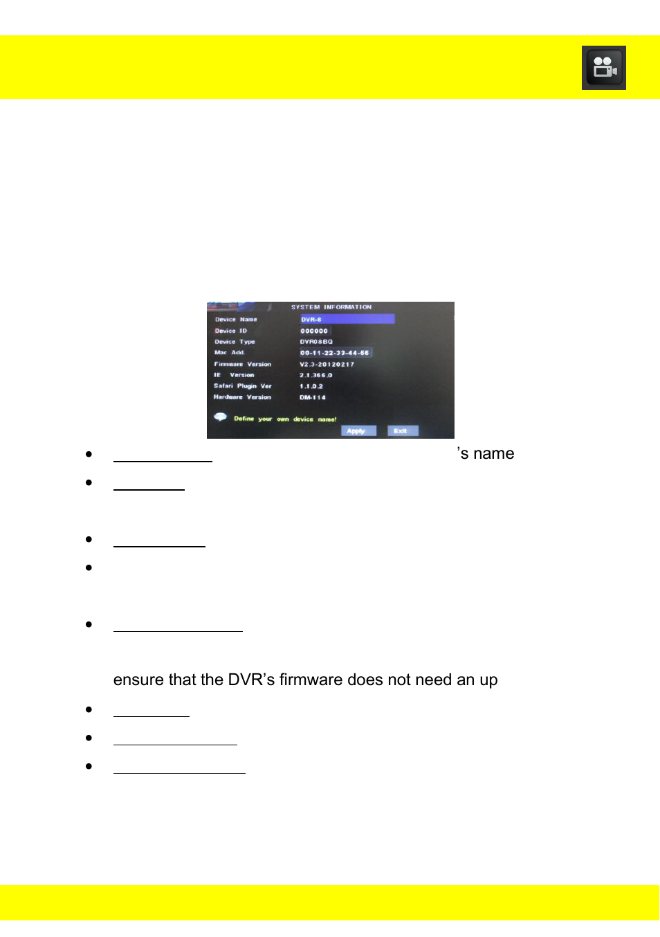 Chapter 12 system menu | Night Owl STA-44 User Manual | Page 38 / 126