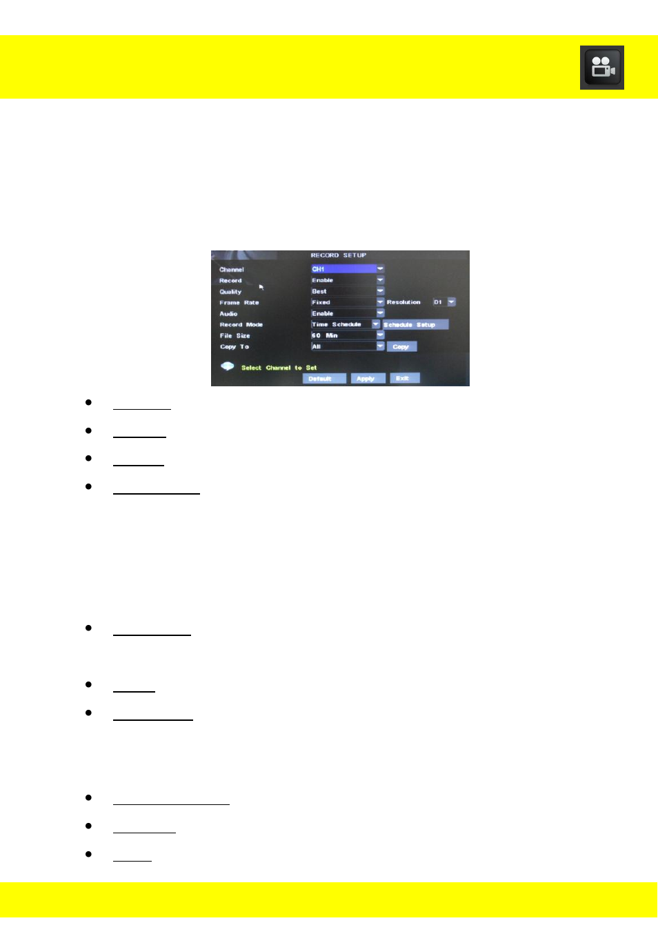 Chapter 13 record functions menu | Night Owl STA-44 User Manual | Page 40 / 126