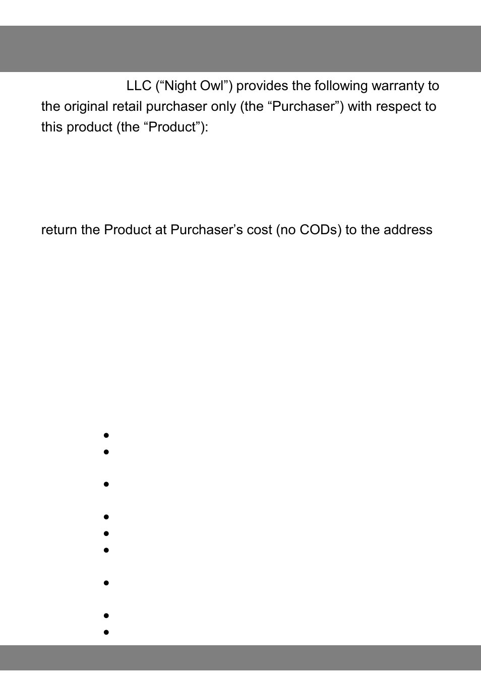 Chapter 10: warranty | Night Owl CS-Key-4GB User Manual | Page 15 / 18