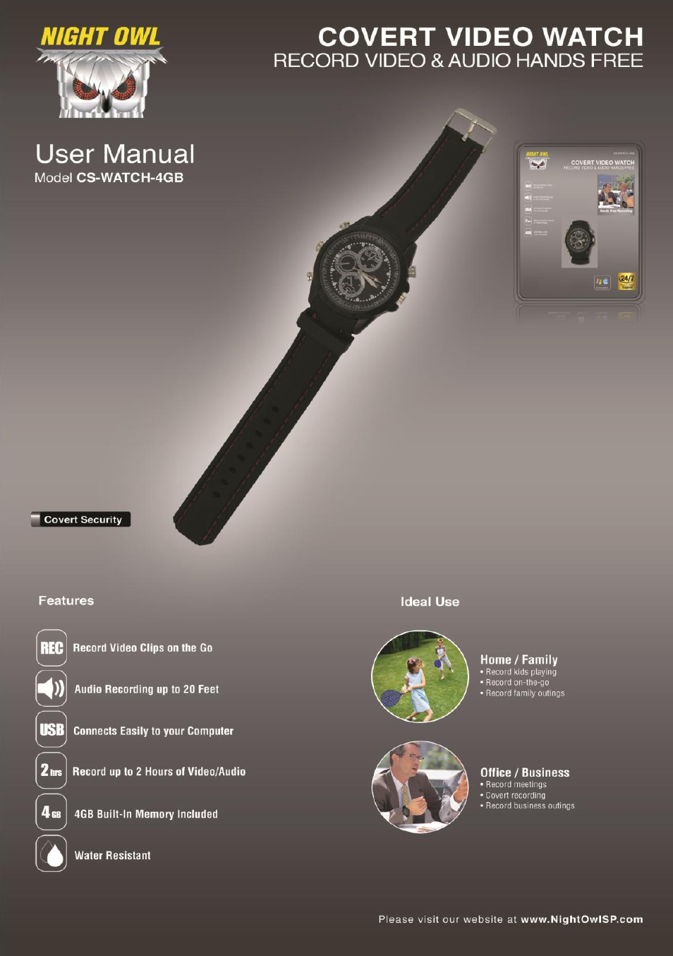 Night Owl CS-Watch-4GB User Manual | 18 pages