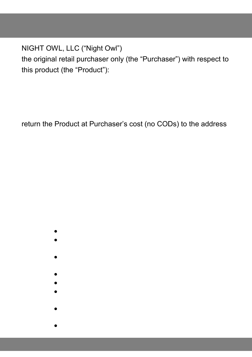 Chapter 11: warranty | Night Owl CS-Mini-DVR-4GB User Manual | Page 16 / 19