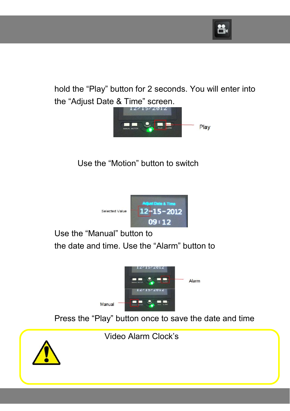 Chapter 7: changing the date and time | Night Owl CS-Alarm-LCD-8GB User Manual | Page 10 / 20