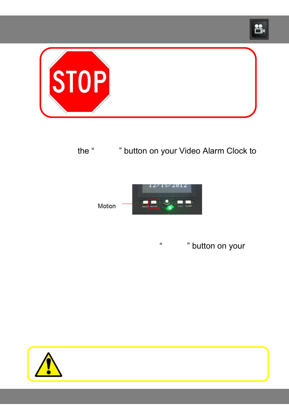 Chapter 10: recording videos (motion detection) | Night Owl CS-Alarm-LCD-8GB User Manual | Page 13 / 20