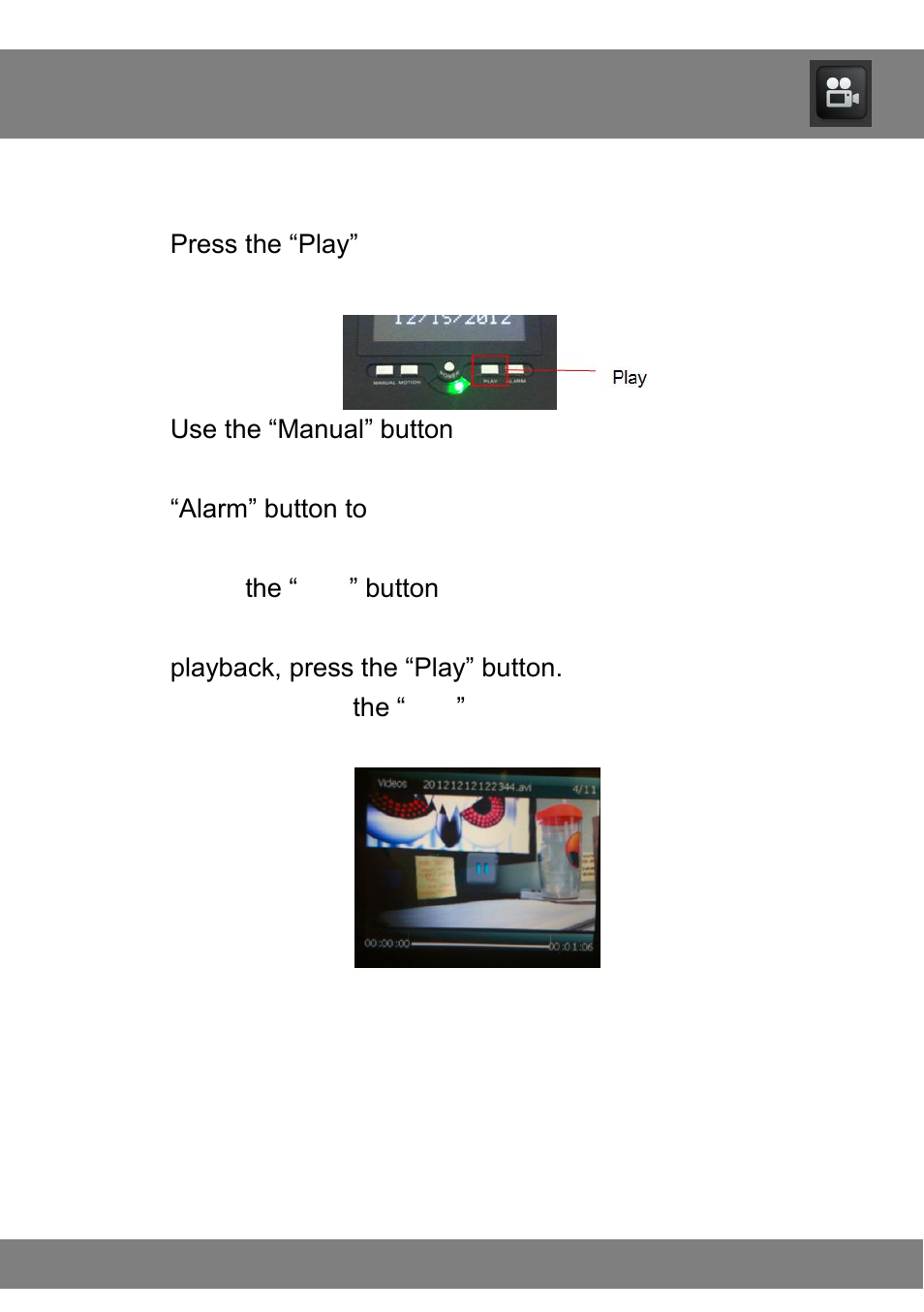 Chapter 12: playback on the lcd screen | Night Owl CS-Alarm-LCD-8GB User Manual | Page 16 / 20