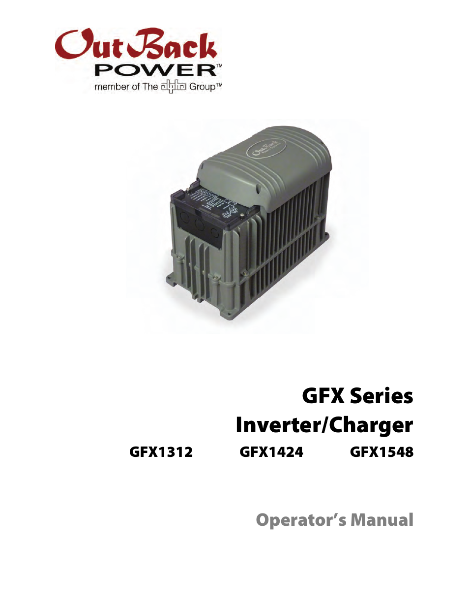 Outback Power Systems GFX Series Inverter/Charger Operators Manual User Manual | 64 pages