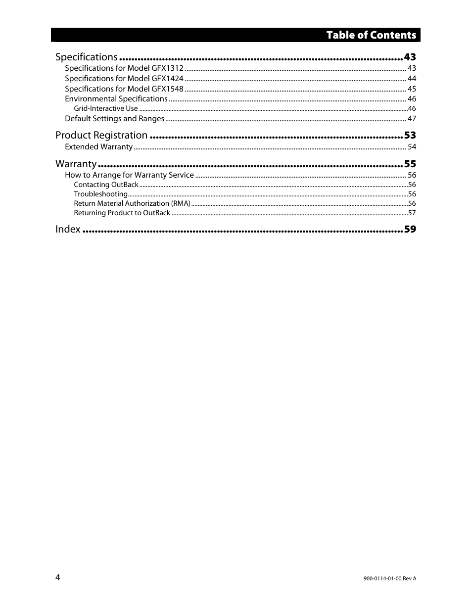 Outback Power Systems GFX Series Inverter/Charger Operators Manual User Manual | Page 6 / 64