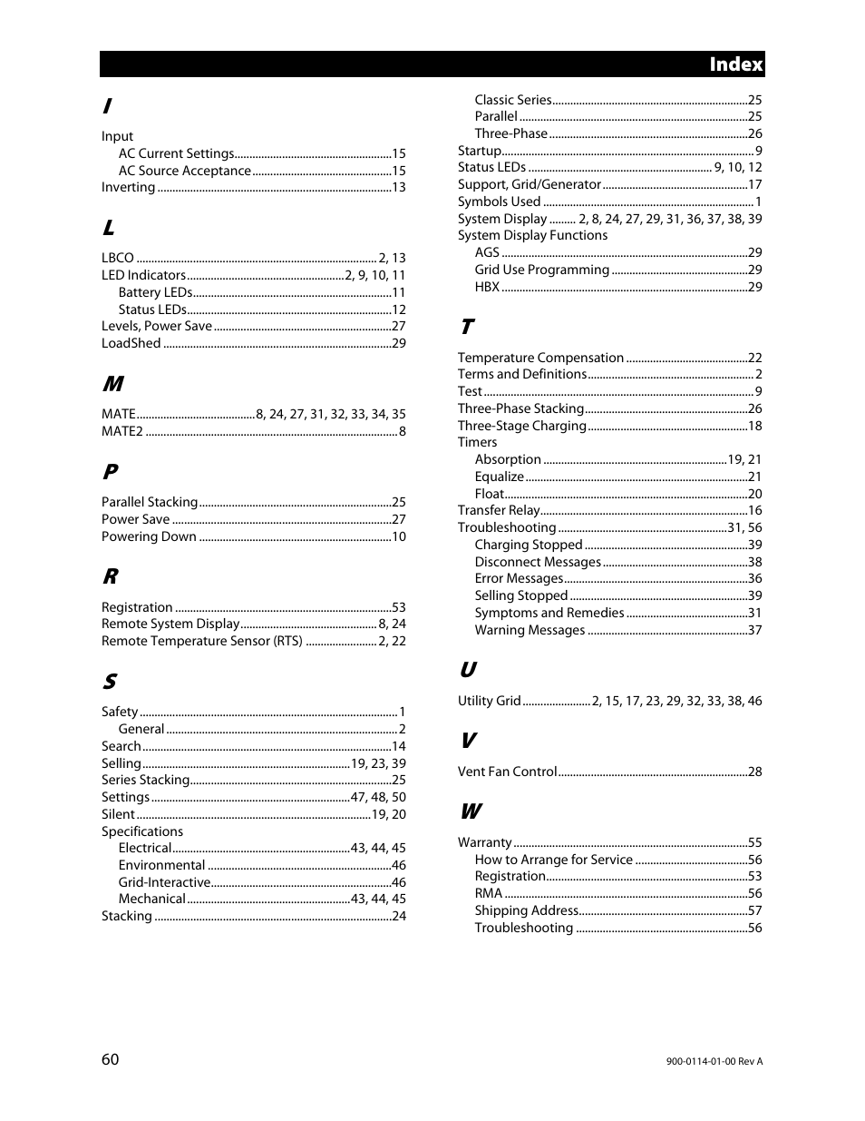 Outback Power Systems GFX Series Inverter/Charger Operators Manual User Manual | Page 62 / 64