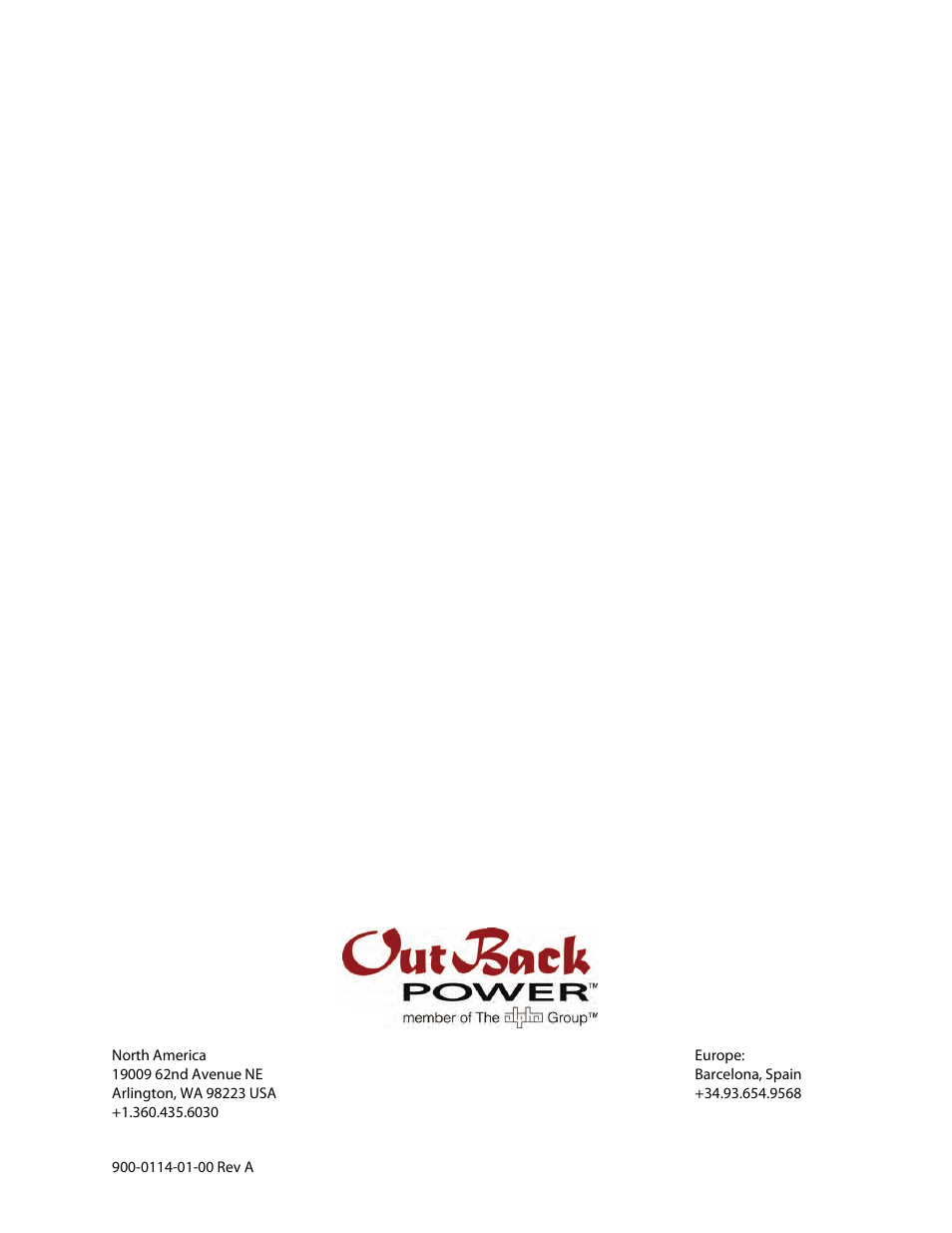 Outback Power Systems GFX Series Inverter/Charger Operators Manual User Manual | Page 64 / 64