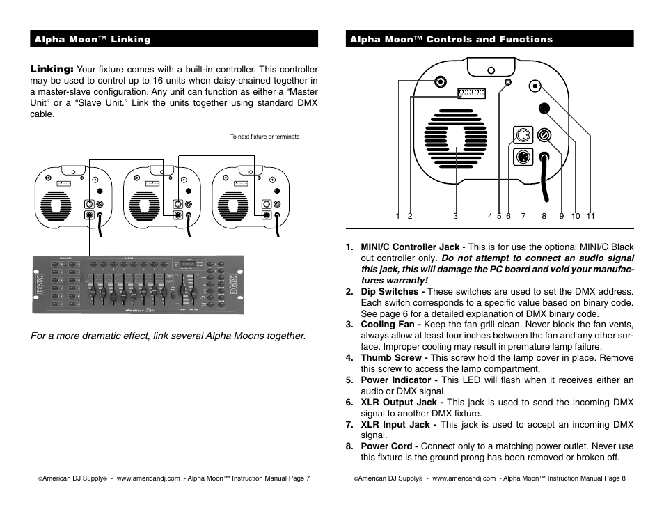 American DJ Alpha Moon User Manual | Page 4 / 8