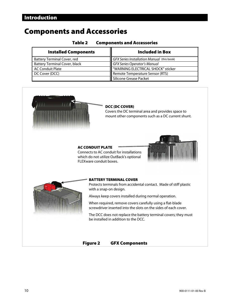Components and accessories, Introduction | Outback Power Systems GFX International Series Installation Manual User Manual | Page 12 / 40