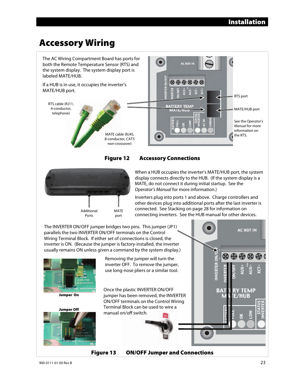 Accessory wiring, Installation | Outback Power Systems GFX International Series Installation Manual User Manual | Page 25 / 40