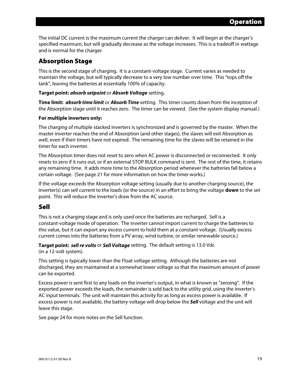 Operation | Outback Power Systems GFX International Series Operators Manual User Manual | Page 21 / 64