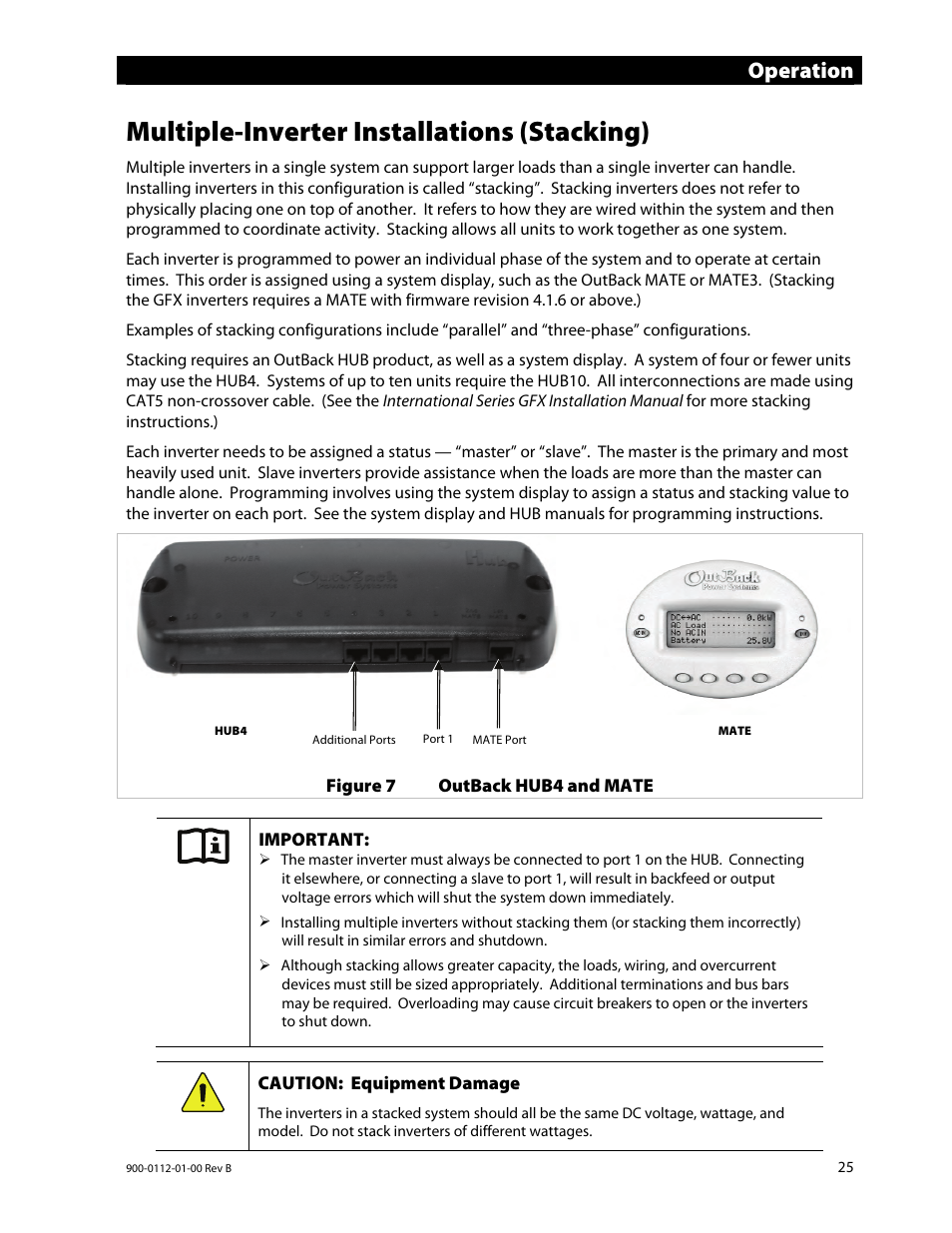 Multiple-inverter installations (stacking), Operation | Outback Power Systems GFX International Series Operators Manual User Manual | Page 27 / 64