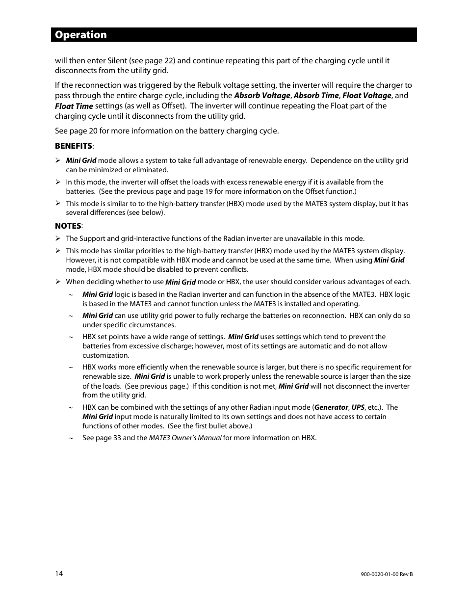 Operation | Outback Power Systems GS8048 Operator Manual User Manual | Page 16 / 60