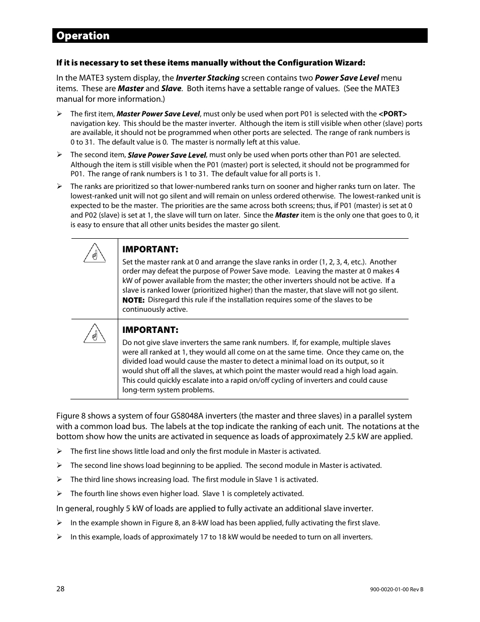 Operation | Outback Power Systems GS8048 Operator Manual User Manual | Page 30 / 60