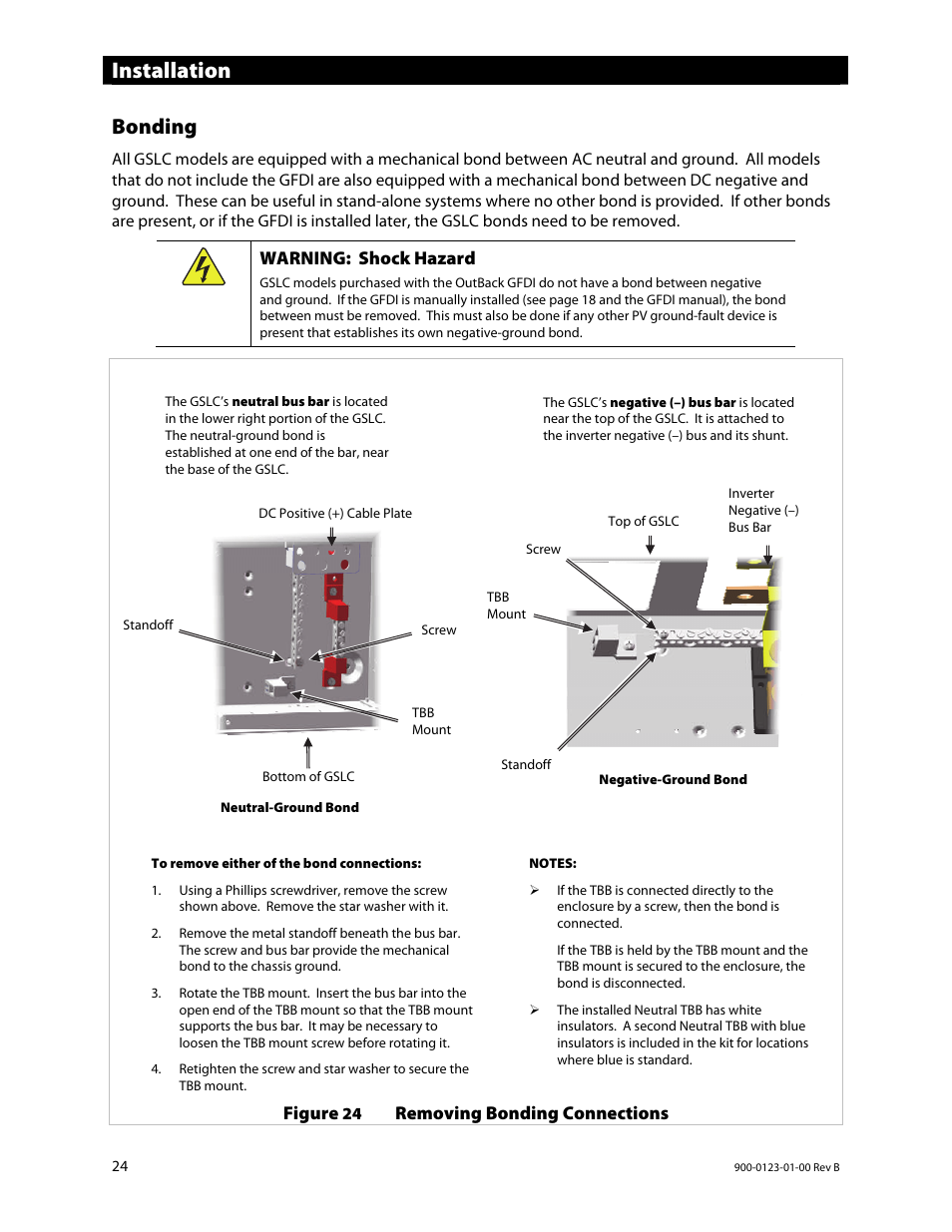 Installation, Bonding | Outback Power Systems GS Load Center Installation Manual User Manual | Page 26 / 48