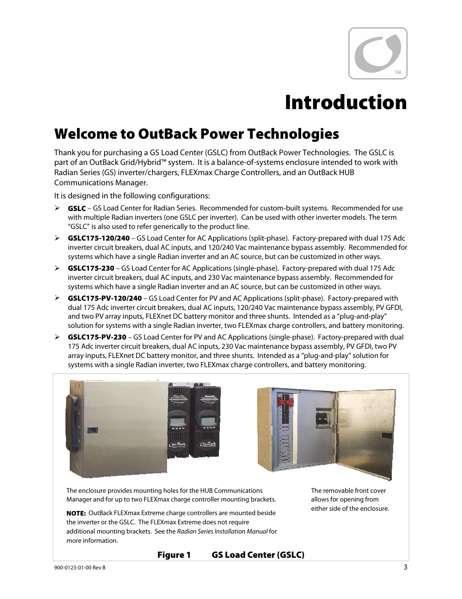 Introduction, Welcome to outback power technologies | Outback Power Systems GS Load Center Installation Manual User Manual | Page 5 / 48