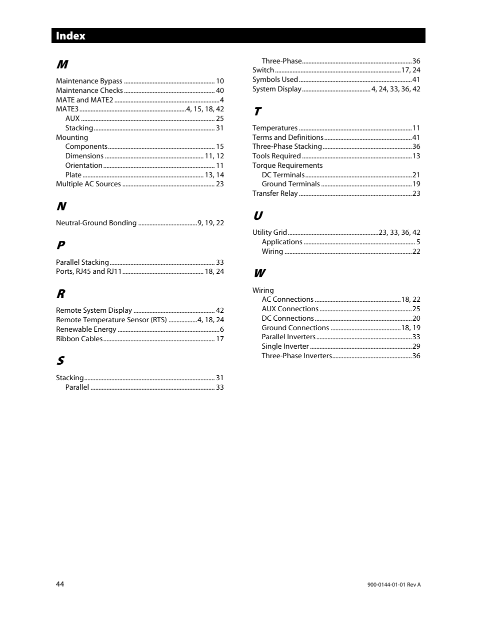 Outback Power Systems GS3548E Installation Manual User Manual | Page 46 / 48