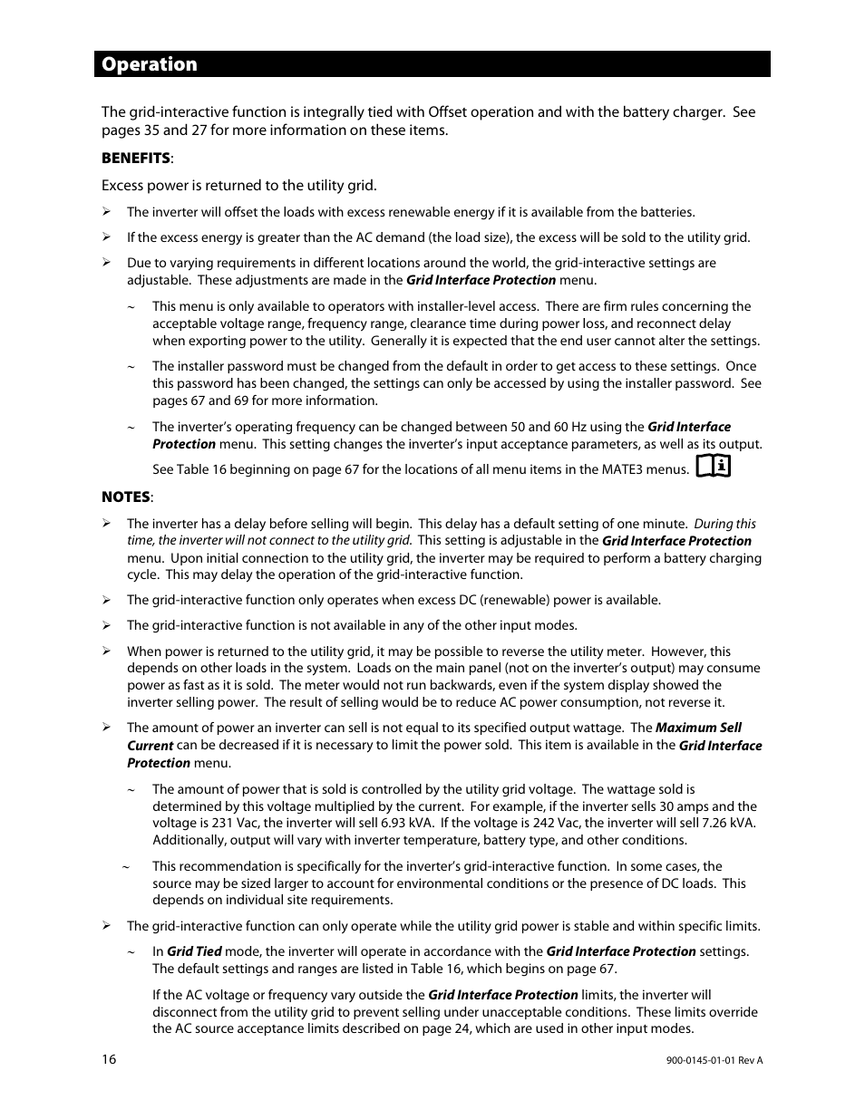 Operation | Outback Power Systems GS3548E Operators Manual User Manual | Page 18 / 76