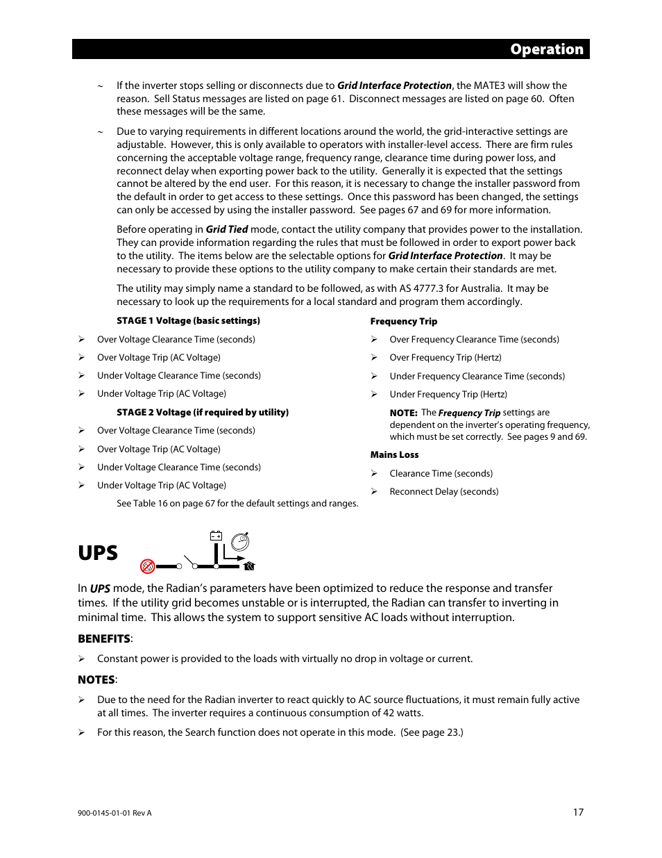 Operation | Outback Power Systems GS3548E Operators Manual User Manual | Page 19 / 76