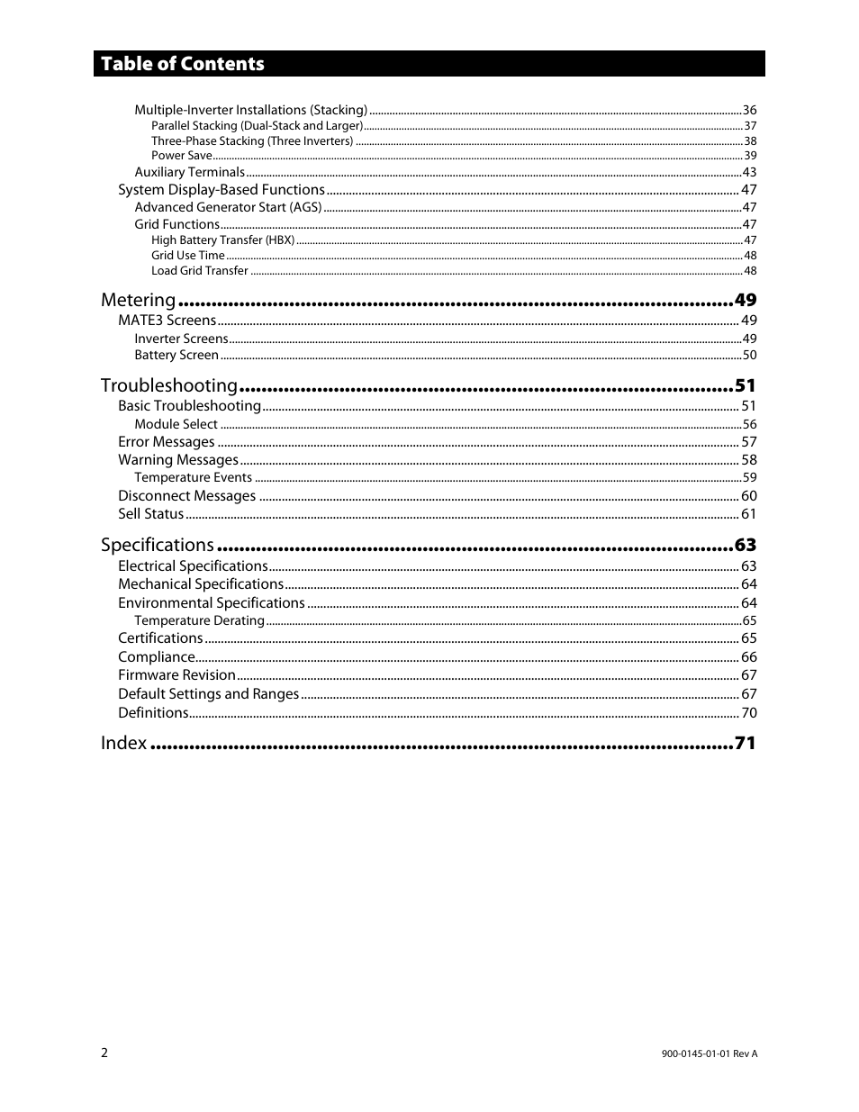 Outback Power Systems GS3548E Operators Manual User Manual | Page 4 / 76