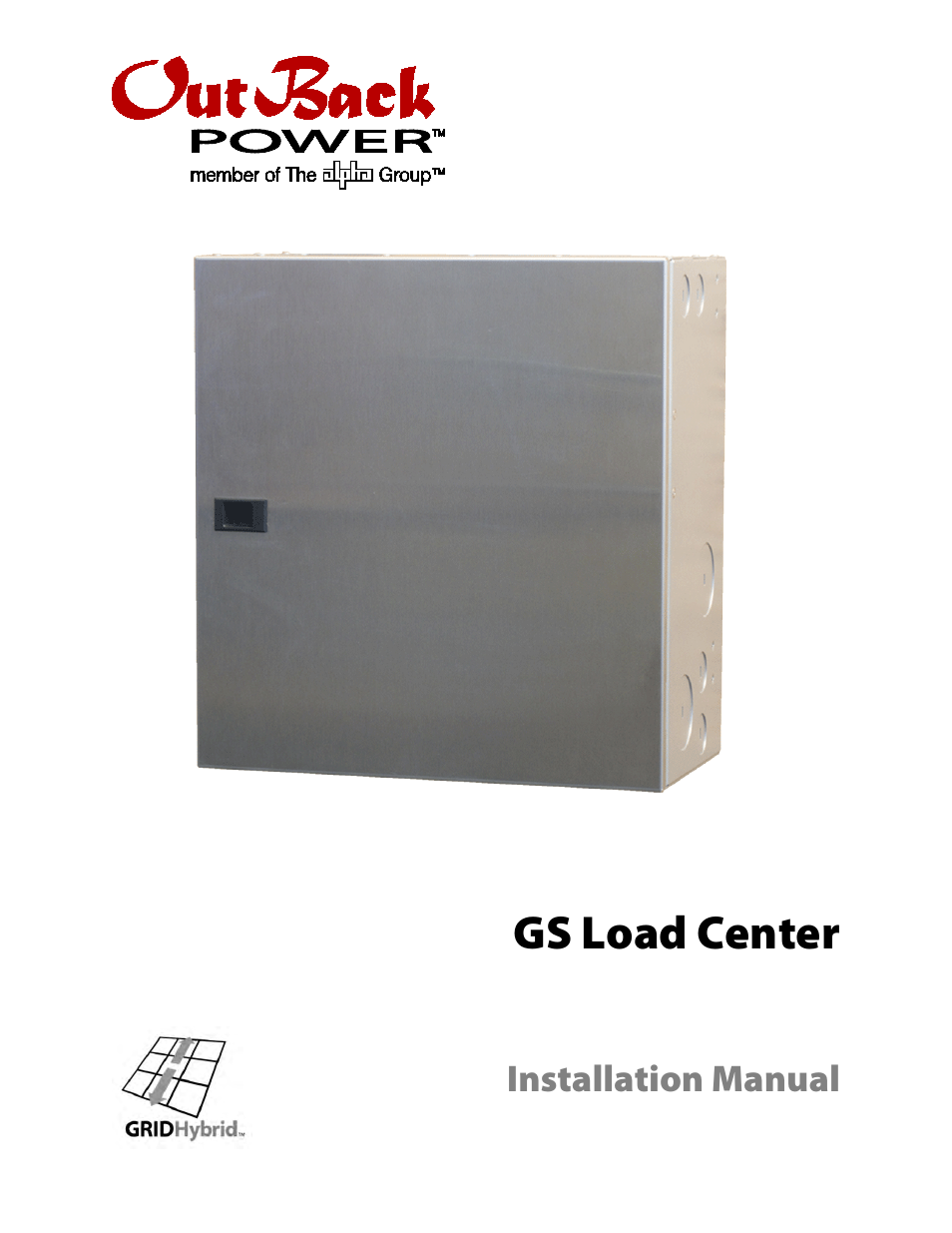 Outback Power Systems GS Load Center Installation Manual User Manual | 60 pages