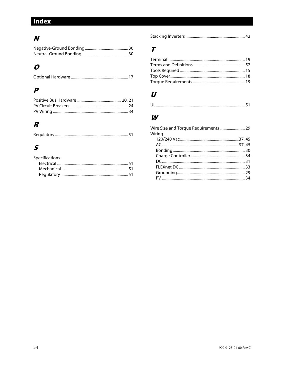 Outback Power Systems GS Load Center Installation Manual User Manual | Page 56 / 60