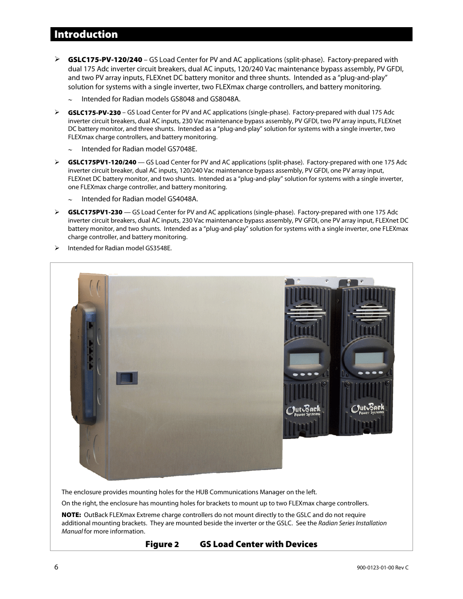 Introduction | Outback Power Systems GS Load Center Installation Manual User Manual | Page 8 / 60