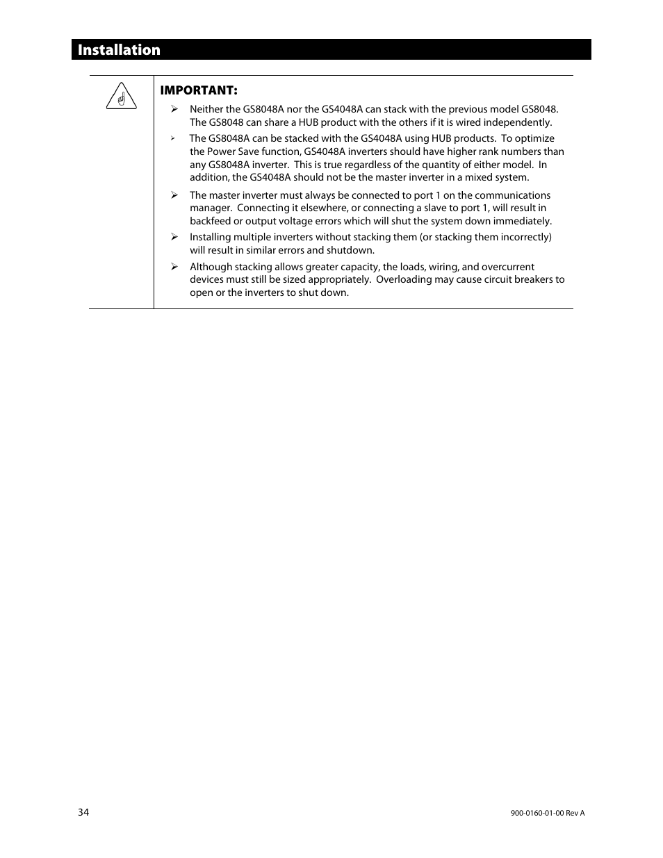 Installation | Outback Power Systems GS4048A Installation Manual User Manual | Page 36 / 48