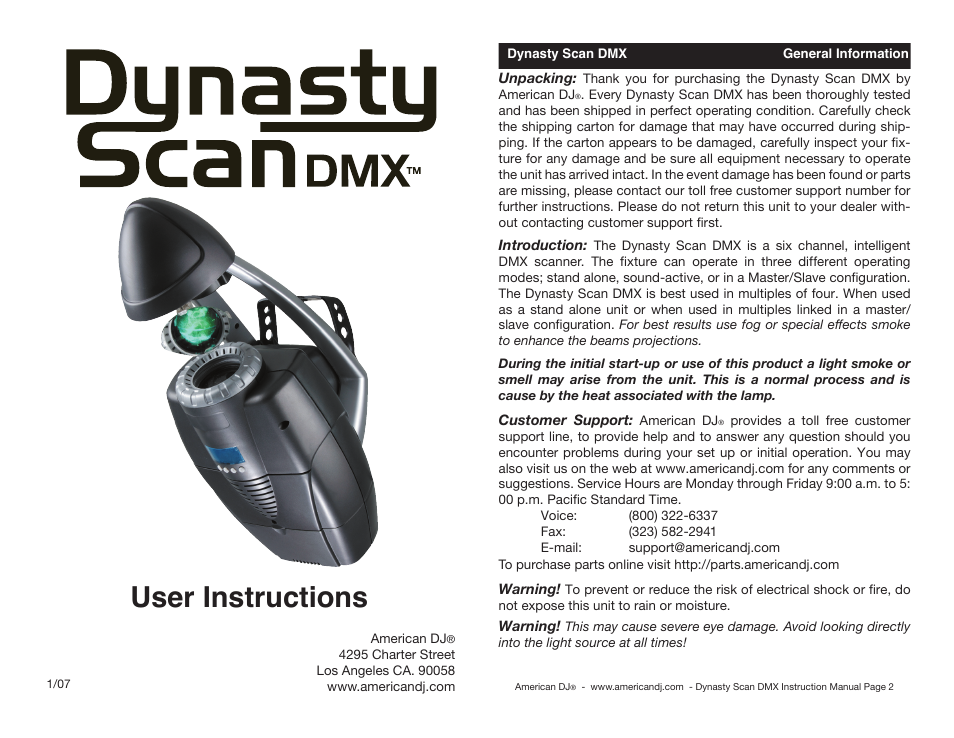 American DJ DMX User Manual | 10 pages