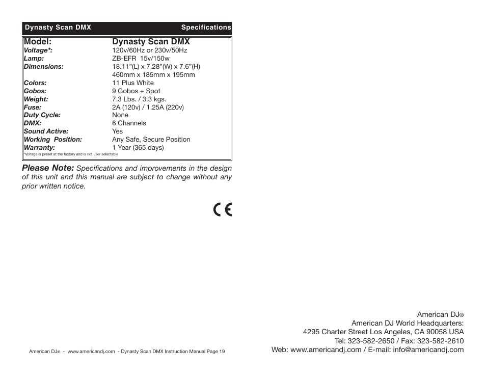 American DJ DMX User Manual | Page 10 / 10
