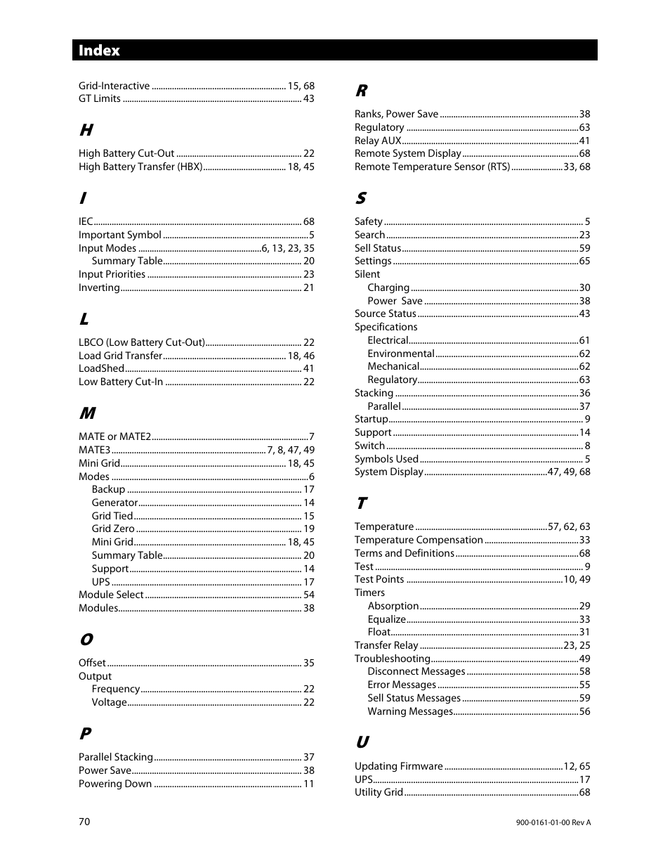 Outback Power Systems GS4048A Operators Manual User Manual | Page 72 / 76