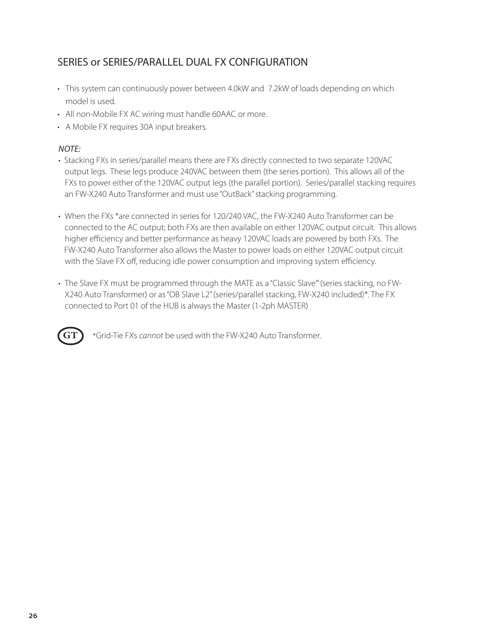 Series or series/parallel dual fx configuration | Outback Power Systems FX Series Installation Manual User Manual | Page 28 / 60