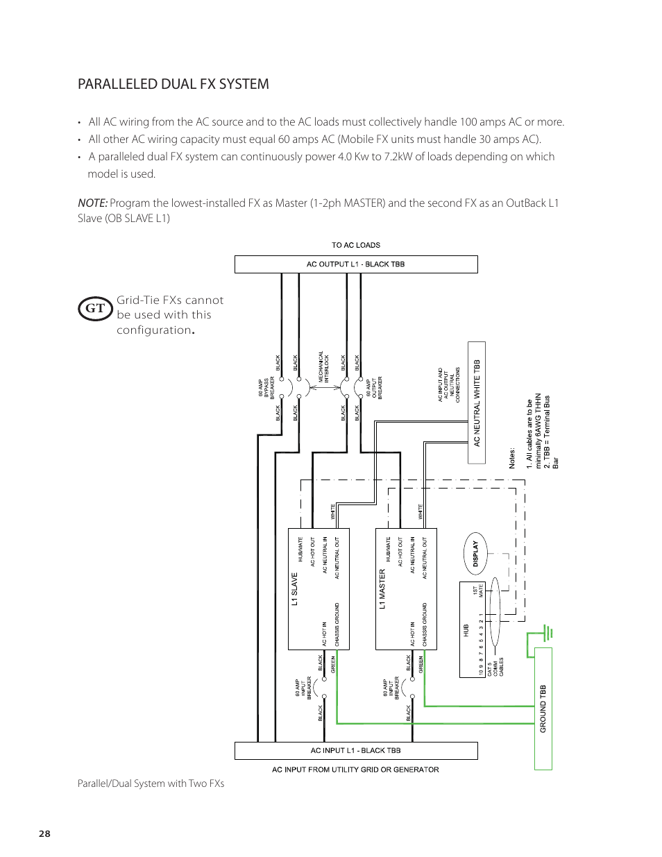 Paralleled dual fx system | Outback Power Systems FX Series Installation Manual User Manual | Page 30 / 60