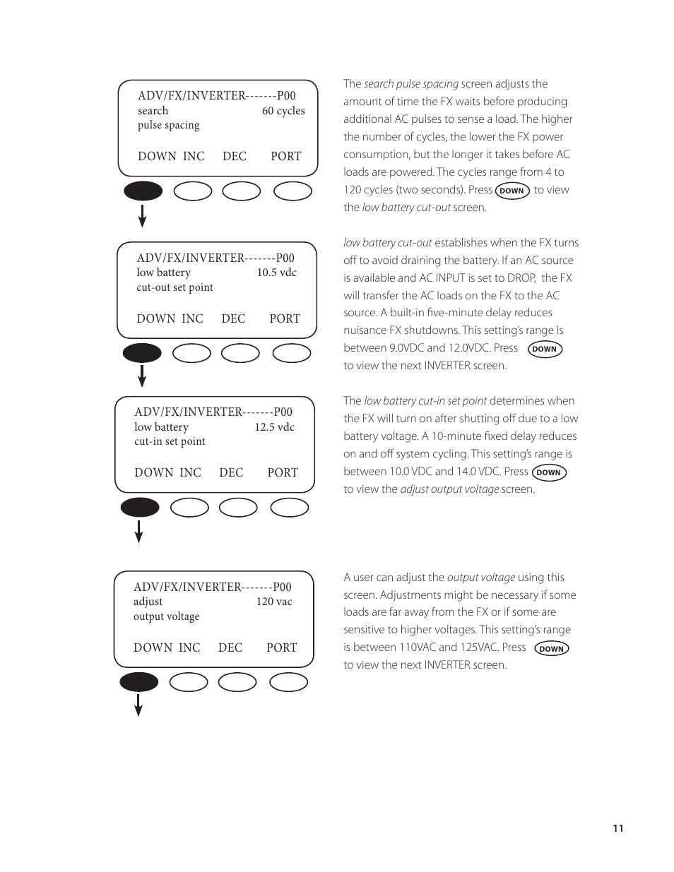 Outback Power Systems VFX Series Programming Manual User Manual | Page 12 / 59