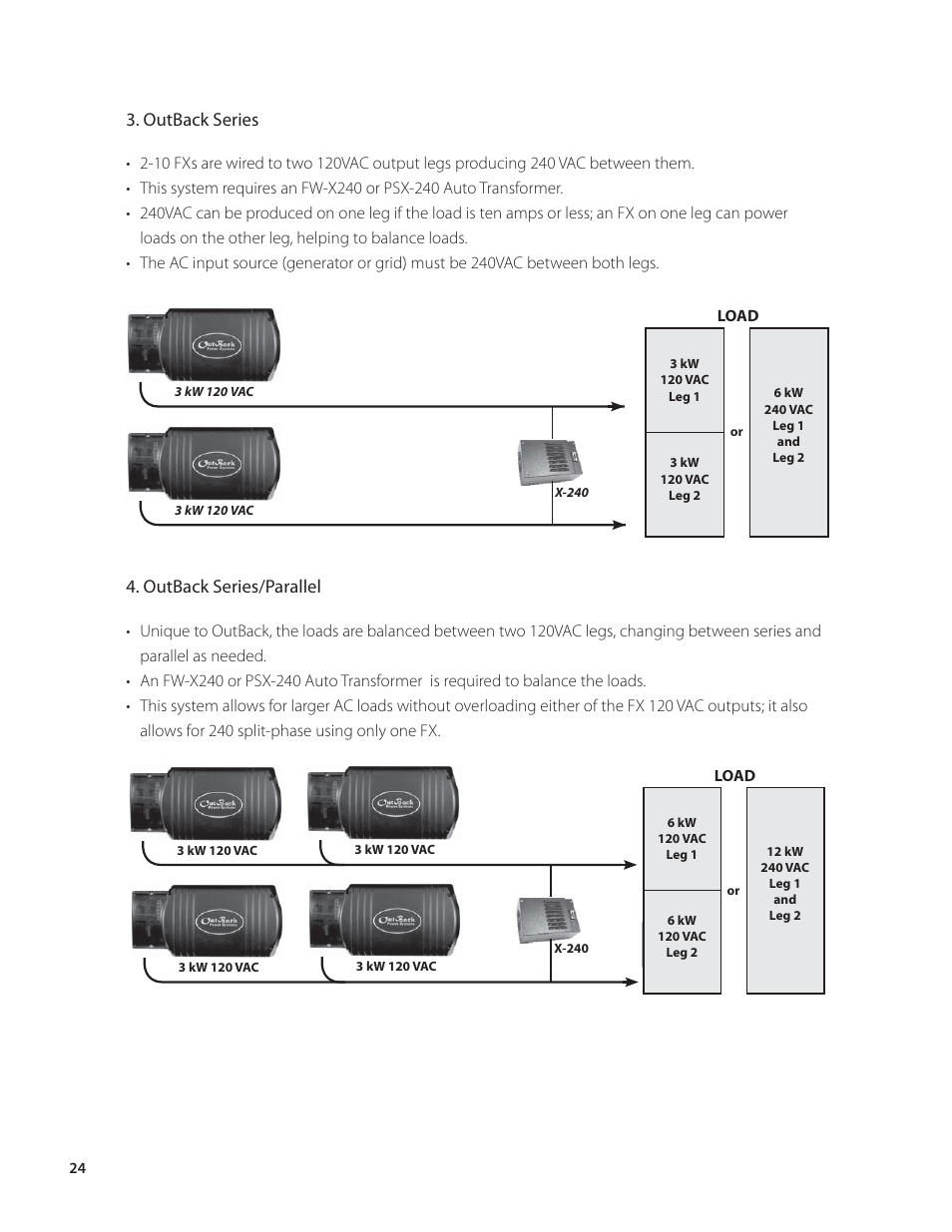 Outback series, Outback series/parallel | Outback Power Systems VFX Series Programming Manual User Manual | Page 25 / 59