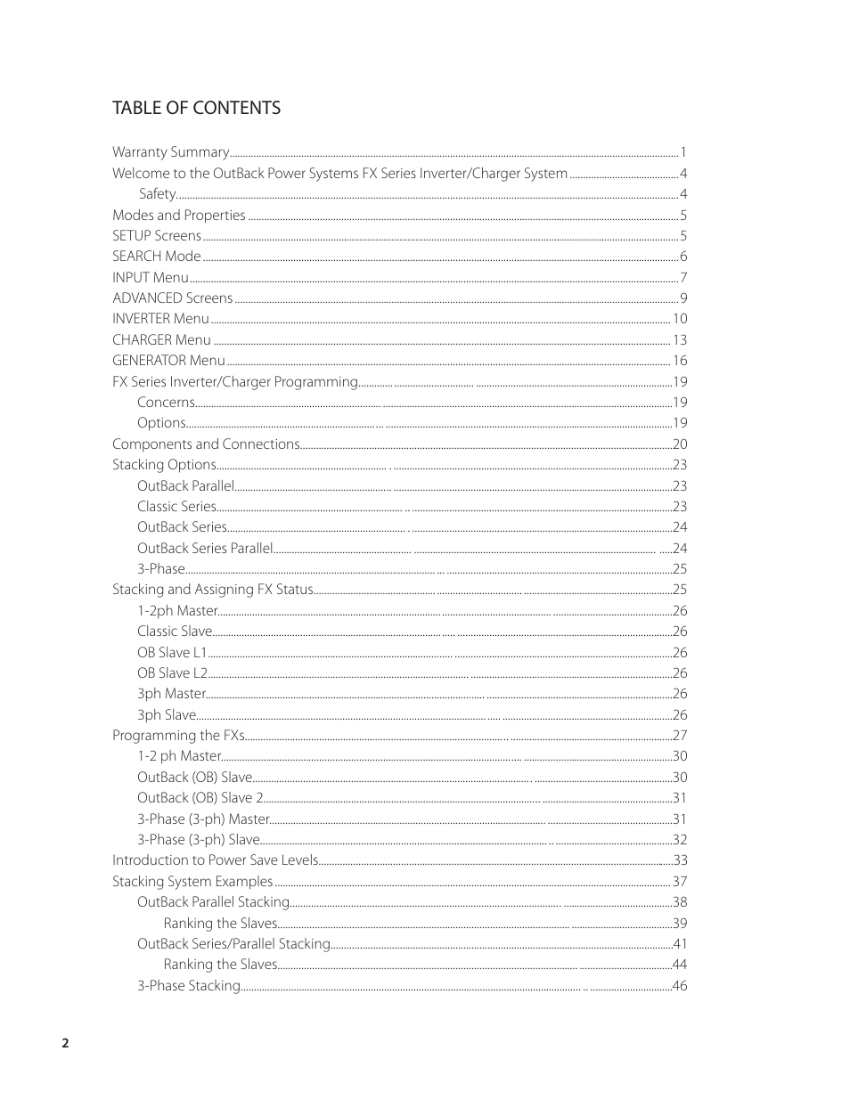 Outback Power Systems VFX Series Programming Manual User Manual | Page 3 / 59