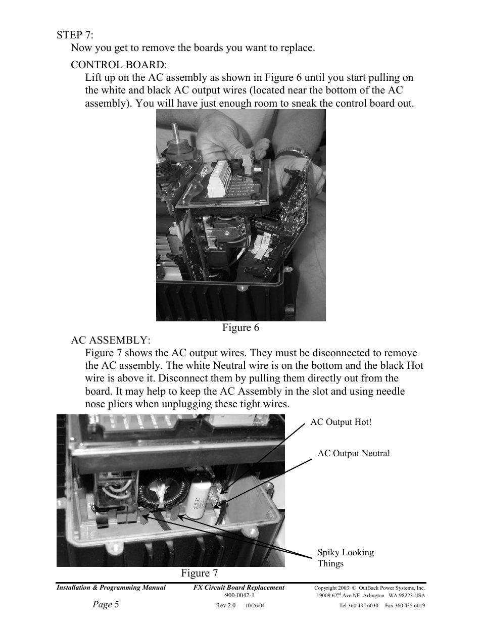 Outback Power Systems FX Series Circuit Board Replacement Instruction User Manual | Page 5 / 9