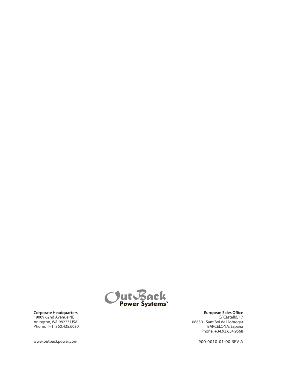 Outback Power Systems VFX Series International Installation Manual User Manual | Page 47 / 47