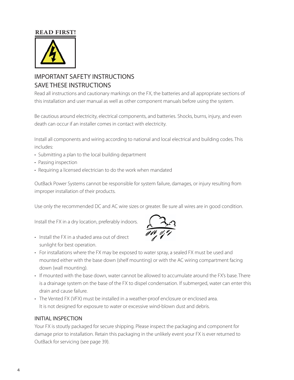 Outback Power Systems VFX Series International Installation Manual User Manual | Page 6 / 47