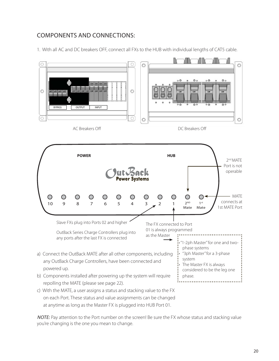 Components and connections | Outback Power Systems VFX Series International Programming Manual User Manual | Page 21 / 56